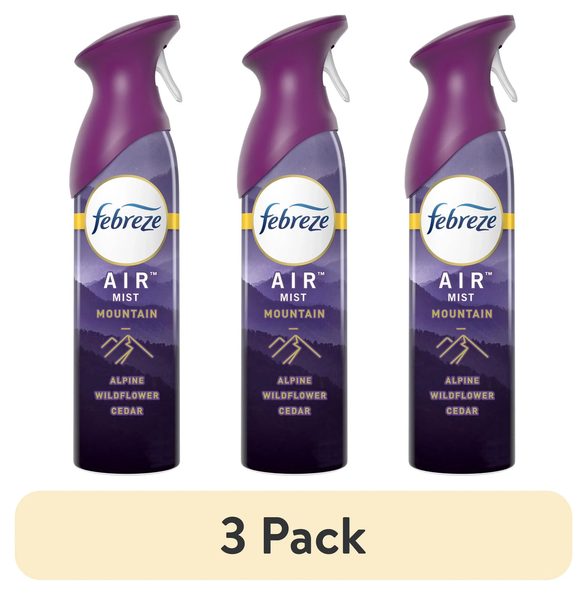 (3 pack) Febreze Air Freshener Spray, Odor-Fighting Room Spray, Mountain, 8.8oz, 2 Count