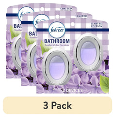 (3 pack) Febreze Bathroom Air Freshener, Small Spaces Odor-Fighting, Limited Edition, Lilac, 2 Count