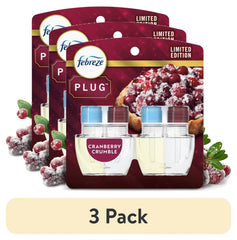 Febreze Plug In Air Freshener, Odor-Fighting Scented Oil Refill, Cranberry Crumble Scent, 2 Refill