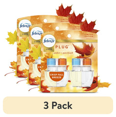 Febreze Plug Refill Odor-Fighting Air Freshener Crisp Fall Breeze Scent, 2 Count, 0.87 fl oz Each