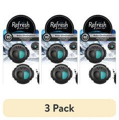 Refresh Your Car Mini Diffuser Car Air Fresheners, Lightning Bolt / Ice Storm Scent, 2 Pack