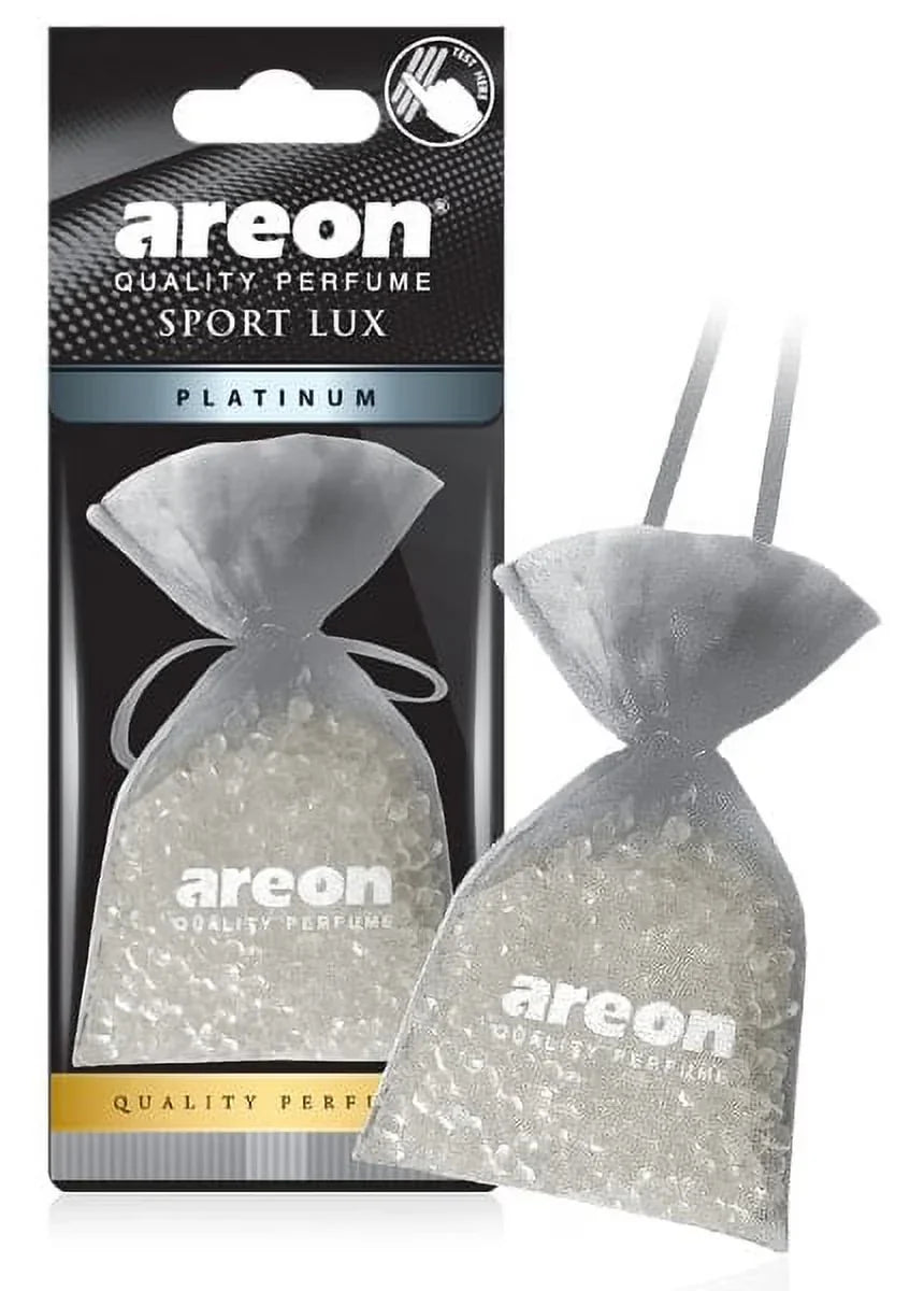 AREON Pearls I Car & Home Air Freshener I Quality Perfume I PLATINUM (Pack of 3)
