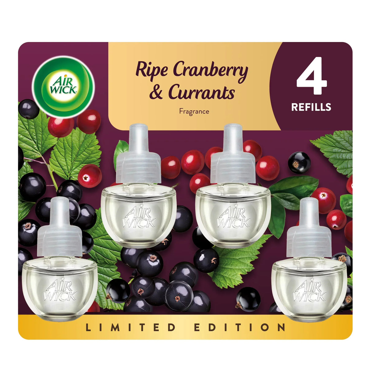 Air Wick Plug-in Scented Oil Refills, Honeysuckle and Raspberry, 4 Count