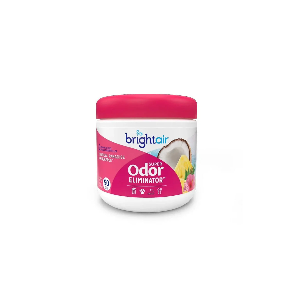 Bright Air Super Odor Eliminator Air Freshener Gel Tropical Paradise & Pineapple Scent 14 Oz.