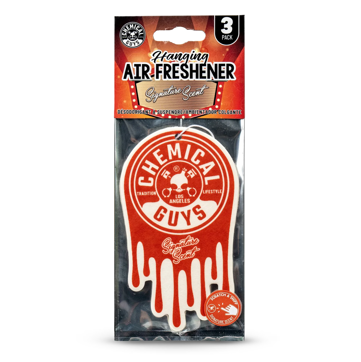 Chemical Guys Hanging Air Freshener 3-pack, Signature Scent