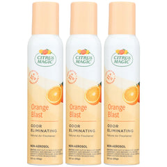 Citrus Magic Odor Eliminating Air Freshener Spray, Orange Blast, 3-Ounce, Pack of 3