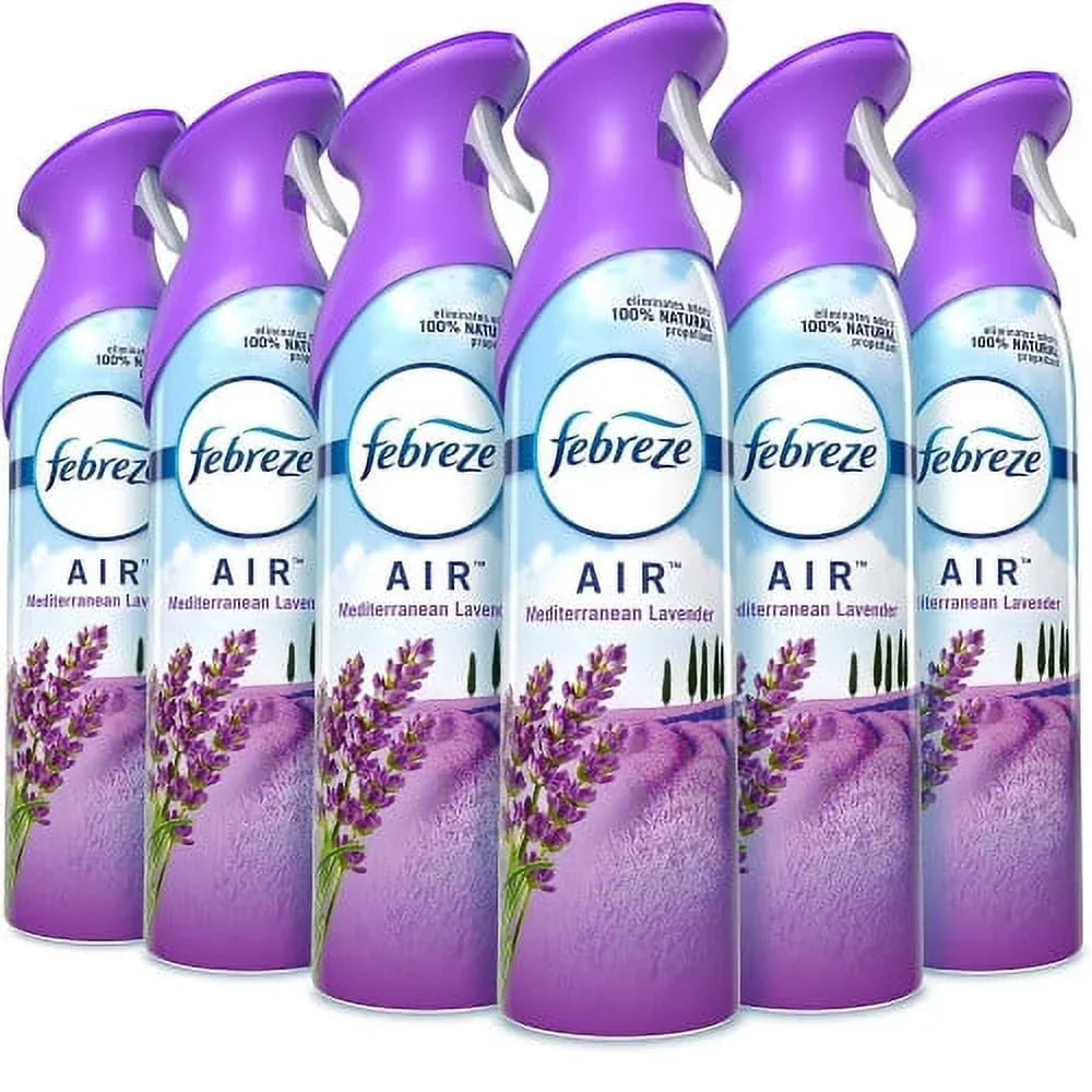 Febreze AIR, Mediterranean Lavender, 8.8 oz Aerosol Spray, 6/Carton, Each
