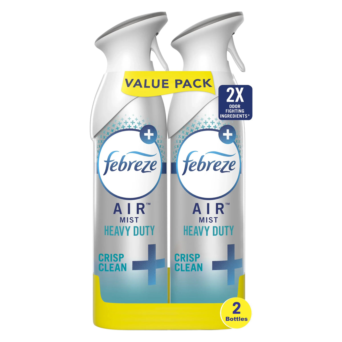 Febreze Air Freshener Spray, Odor-Fighting Room Spray, Heavy Duty Crisp Clean, 8.8oz, 2 Count