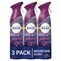 Febreze Air Freshener Spray Mountain Scent, Odor-Fighting, 8.8oz, 3 Count