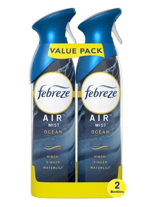 Febreze Air Freshener Spray, Odor-Fighting Room Spray, Ocean, 8.8oz, 2 Count