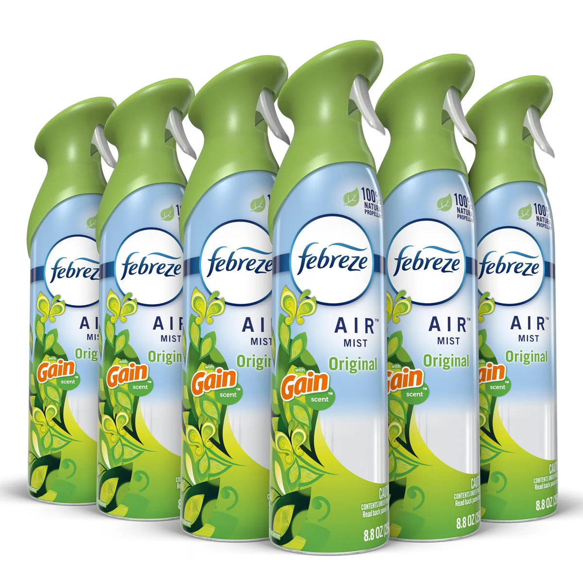 Febreze Air Mist Air Freshener Spray, Odor-Fighting Room Spray, Air Fresheners For Home And Bathroom And Kitchen, Aerosol Can, Gain Original Scent, 8.8Oz, 6 Count Packaging May Vary