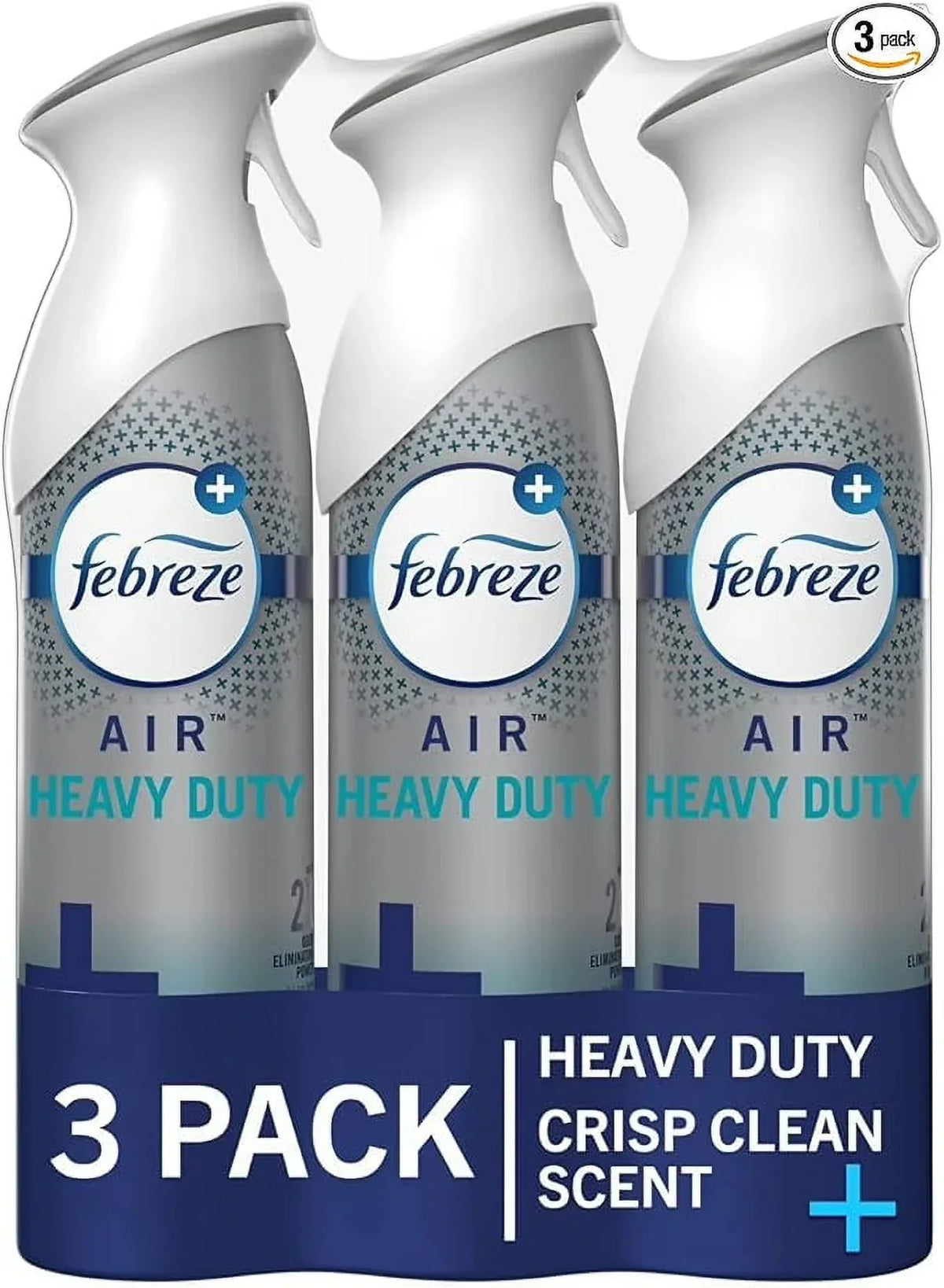 Febreze Air Freshener Spray, Heavy Duty Crisp Clean Scent, Odor Eliminator For Strong Odors, 8.8 Oz (Pack Of 3)