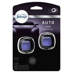Febreze Auto Odor-Eliminating Car Freshener Vent Clip Lush, .07 oz, 2 Pack
