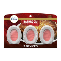 Febreze Bathroom Air Freshener, Odor-Fighting, Baked Cinnamon Apple Scent, 3 Count