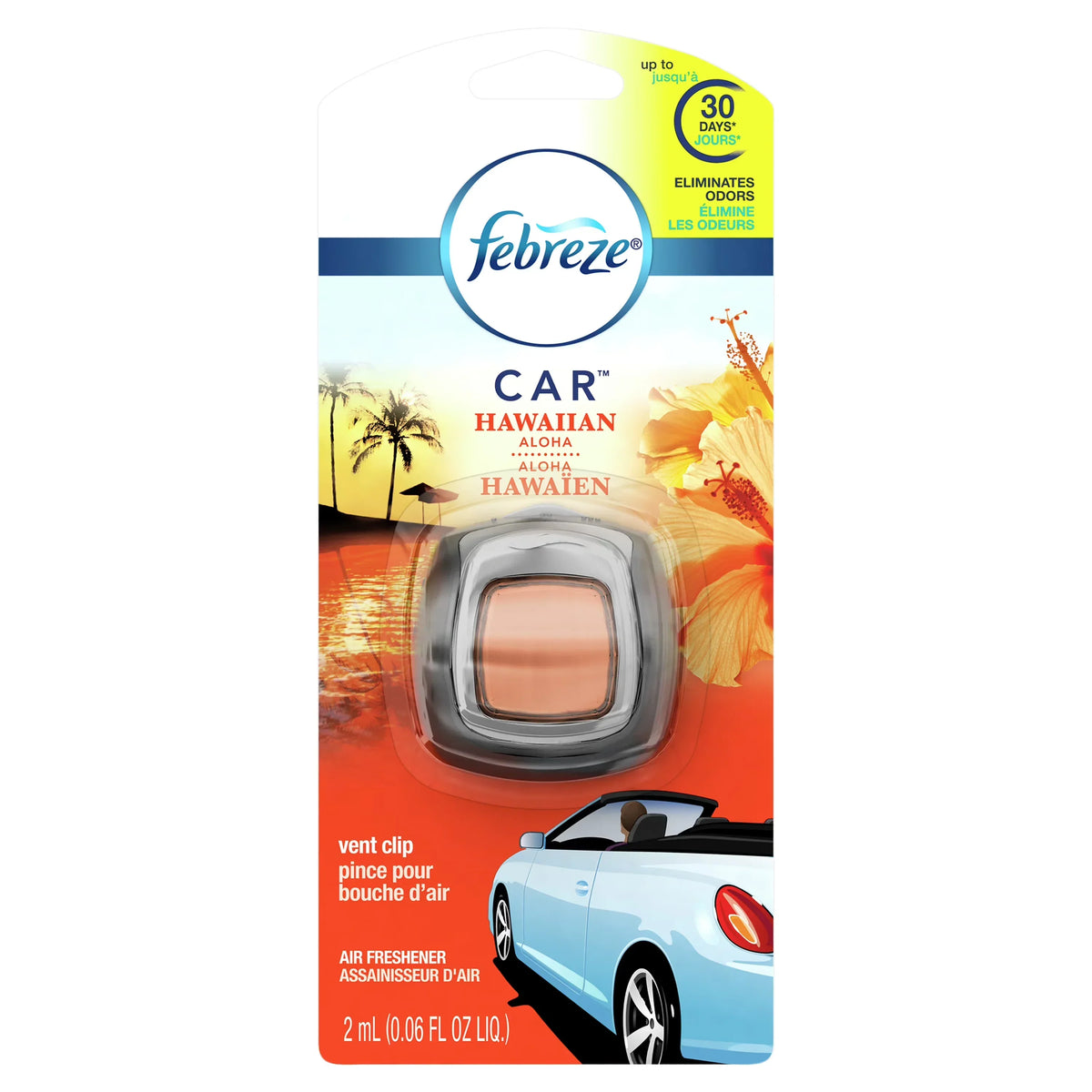 Febreze CAR Air Freshener Hawaiian Aloha, 1 Count, 0.06 oz