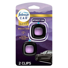 Febreze Car Air Freshener, Odor-Fighting Car Vent Clip, Mountain, 2 Count