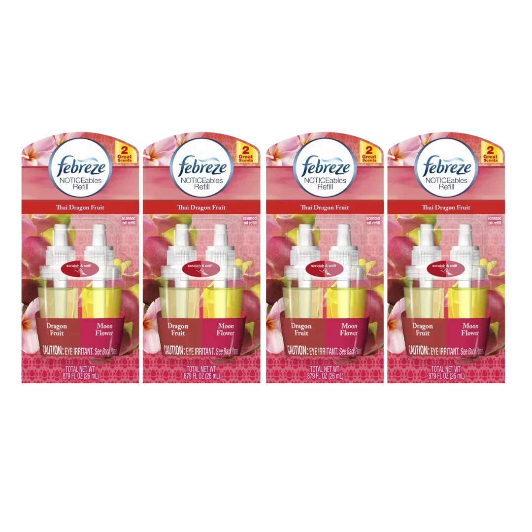 Febreze Noticeables Thai Dragonfruit Refills - 0.879oz Pack of 4