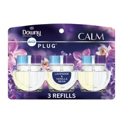 Febreze Plug In Air Freshener, Odor-Fighting Scented Oil Refill, Downy Calm, 3 Refills