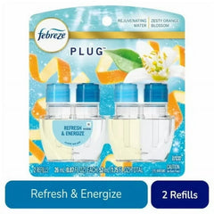 Febreze Plug In Air Freshener Odor-Fighting Scented Oil Refill Refresh & Energize 2 ct - Pack of 1