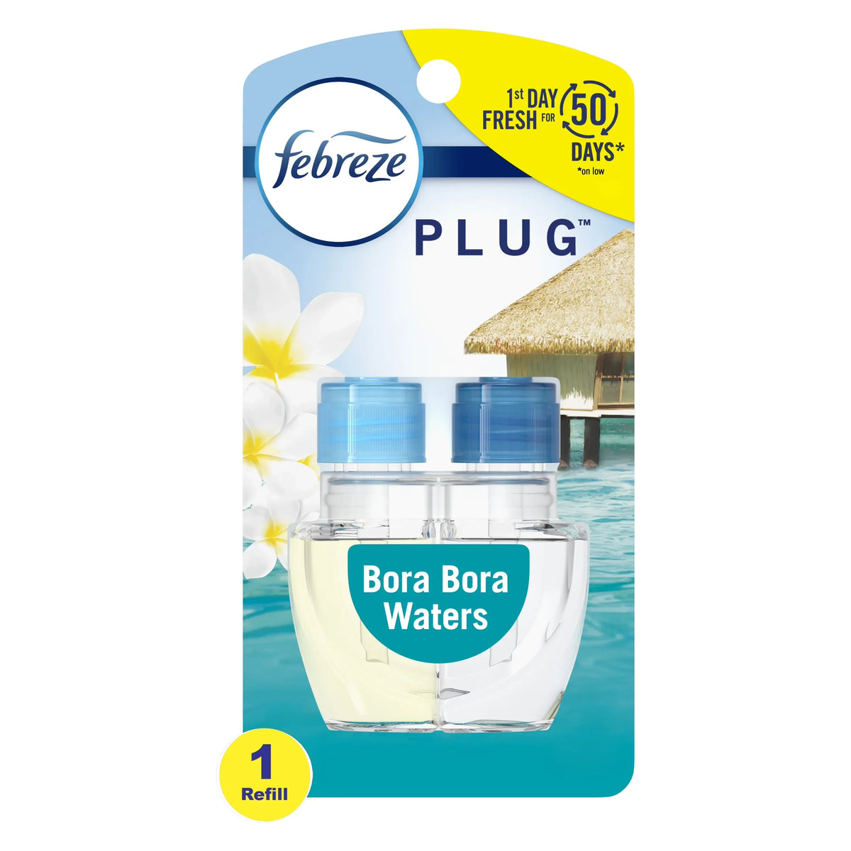 Febreze Plug Air Freshener Scented Oil Refill, Bora Bora Waters, 1 Count