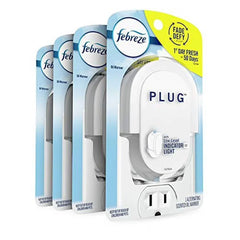 Febreze Plug In Air Freshener Fade Defy Plugs, Scented Oil Warmer, (Pack of 4)