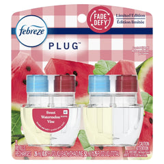 Febreze Plug In Air Freshener, Odor-Fighting Oil Refill, Sweet Watermelon Vine, (4 Pack 2 Refills)