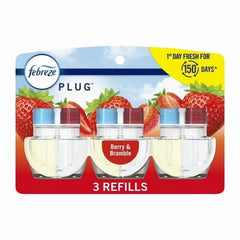 Febreze Plug In Air Freshener, Odor-Fighting Scented Oil Refill, Berry & Bramble, 6 Refills Total
