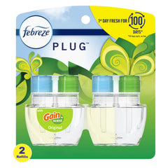 Febreze Plug In Air Freshener, Odor-Fighting Scented Oil Refill, Linen & Sky, 2 Refills