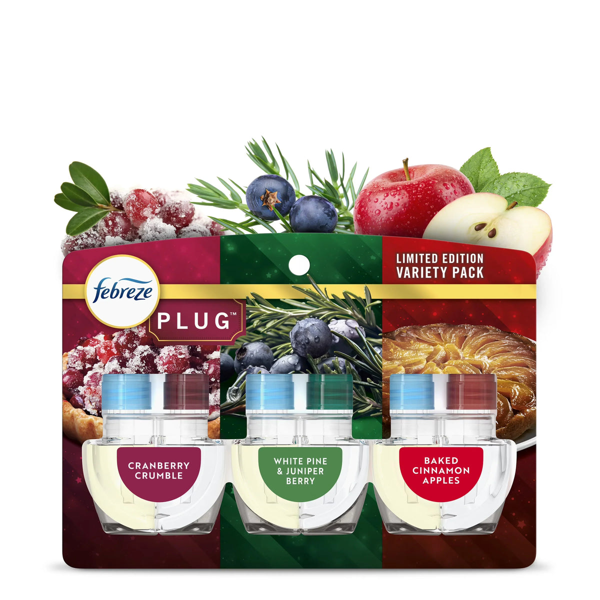 Febreze Plug In Air Freshener Scented Oil Refill Holiday Mx, 3 Count