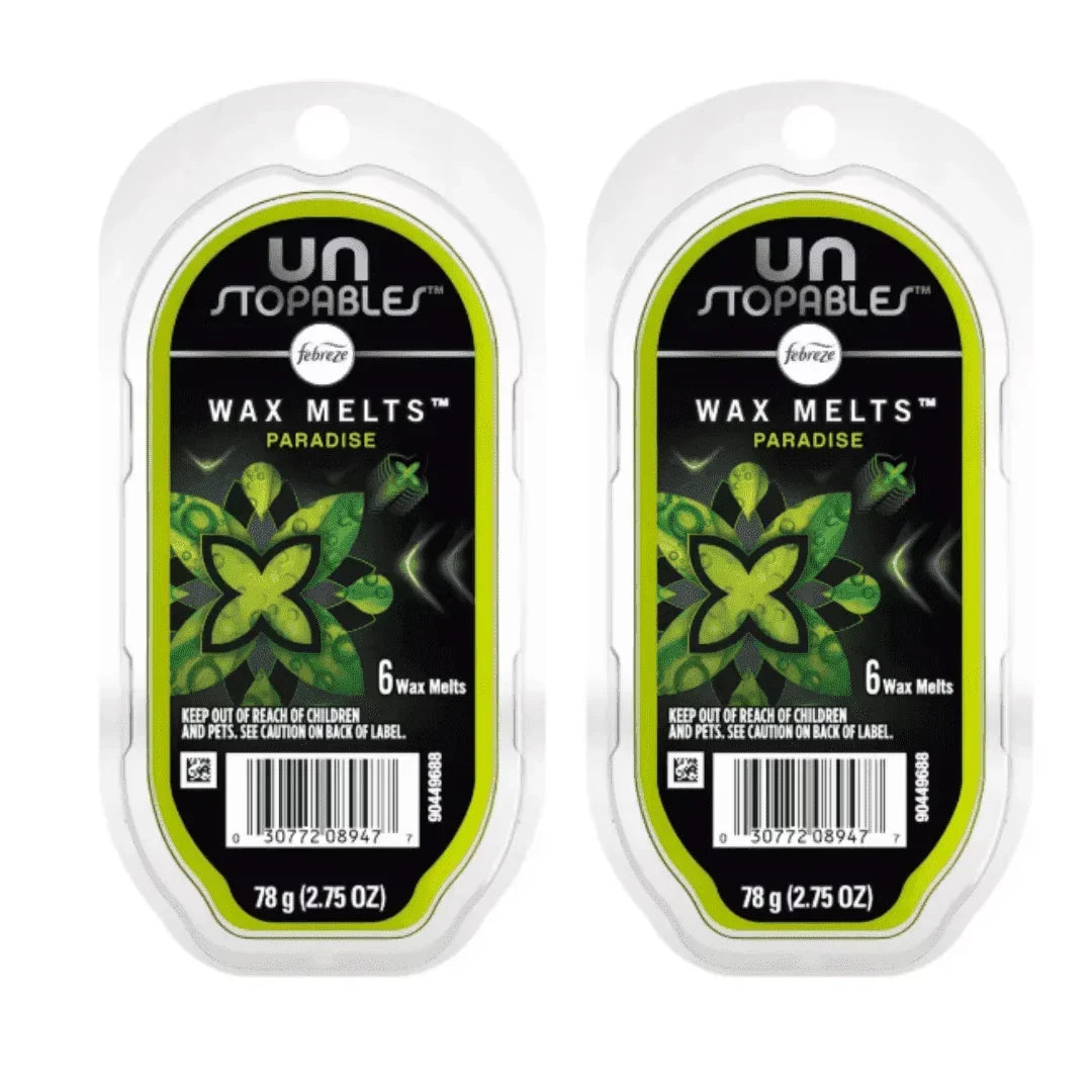 Febreze Unstopables Wax Melts Refills, Paradise Scent, Air Freshener, 2-Pack