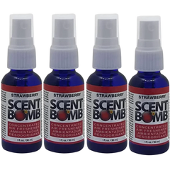 Scent Bomb Air Freshener Spray, 100 % Oil Based Concentrated Air Freshener, Air Freshener Spray for Car, Room, Bathroom and Odor Eliminator, Strawberry, 4 Pack