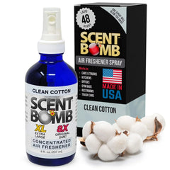 Scent Bomb Clean Cotton Air Freshener  8 oz Spray, Long-Lasting Odor Eliminator for Home & Car, Effective Deodorizer Spray for Kitchen, Bathroom, Fresh Room Spray & Smell Neutralizer